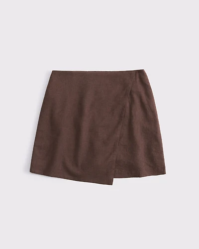 The A&F Scarlett Linen-Blend Wrap Mini Skort