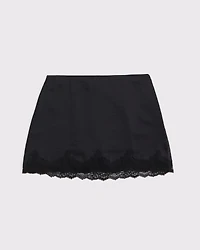 High Rise Lace & Satin Mini Skort
