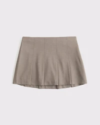 Mid Rise Wide Pleated Mini Skort