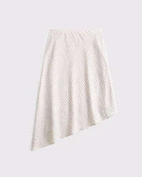 Mid Rise Asymmetrical Hem Midi Skirt