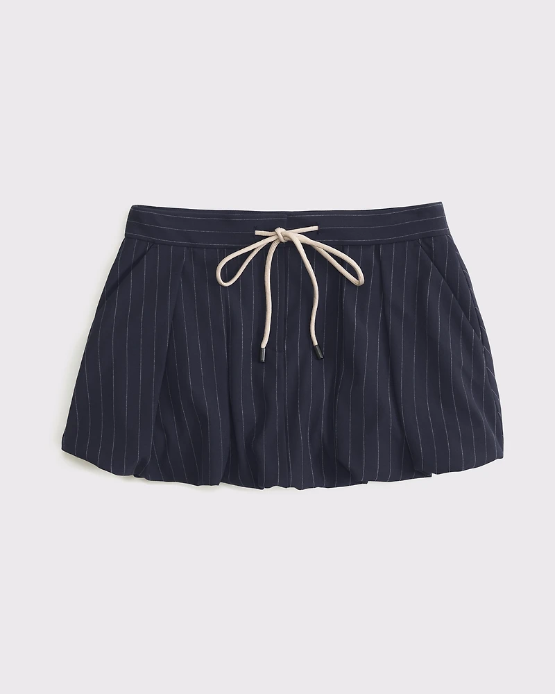 Mid Rise Tailored Bubble Hem Mini Skort