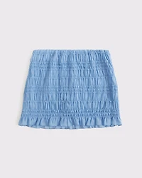 Mid Rise Sheer Ruched Mini Skort