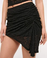 Mid Rise Asymmetrical Hem Mini Skirt