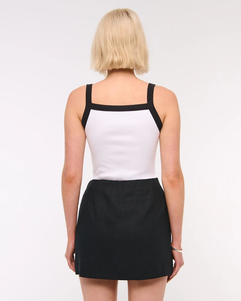 The A&F Scarlett Linen-Blend Mini Skort