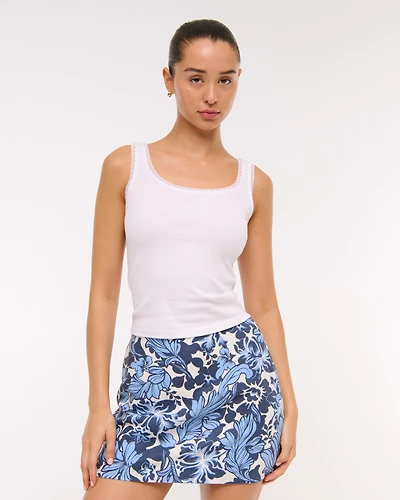The A&F Scarlett Linen-Blend Mini Skort
