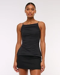 The A&F Scarlett Curve Love Linen-Blend Mini Skort