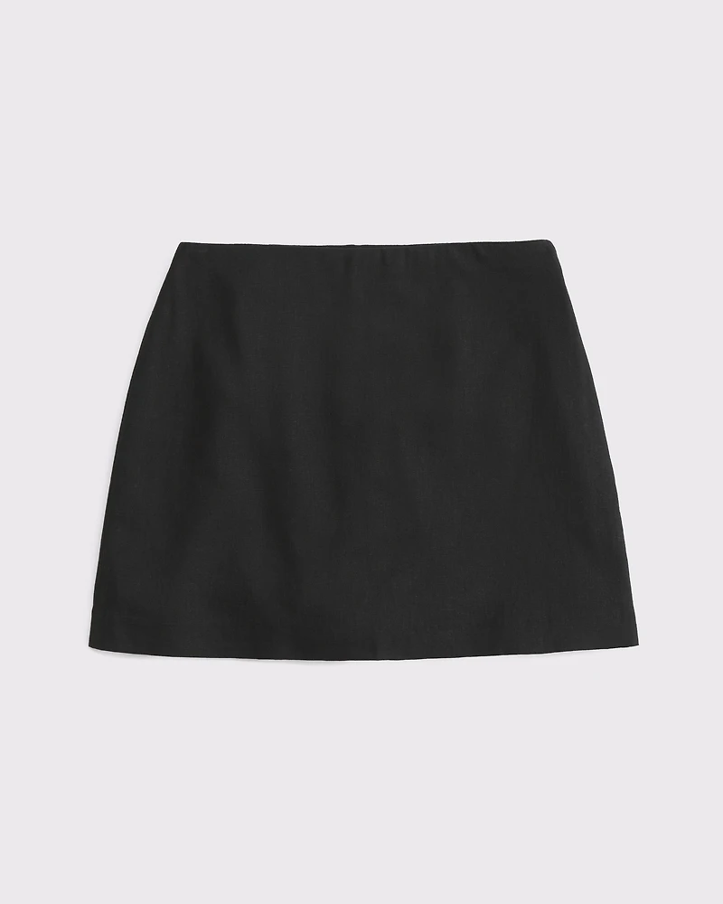 The A&F Scarlett Curve Love Linen-Blend Mini Skort