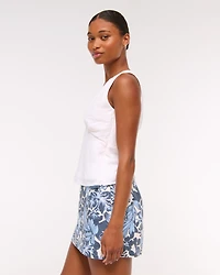 The A&F Scarlett Curve Love Linen-Blend Mini Skort