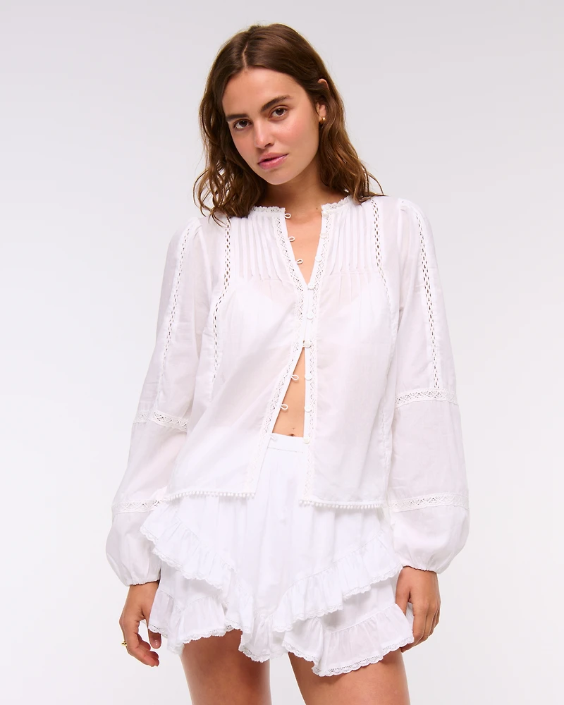 High Rise Layered Ruffle Mini Skort