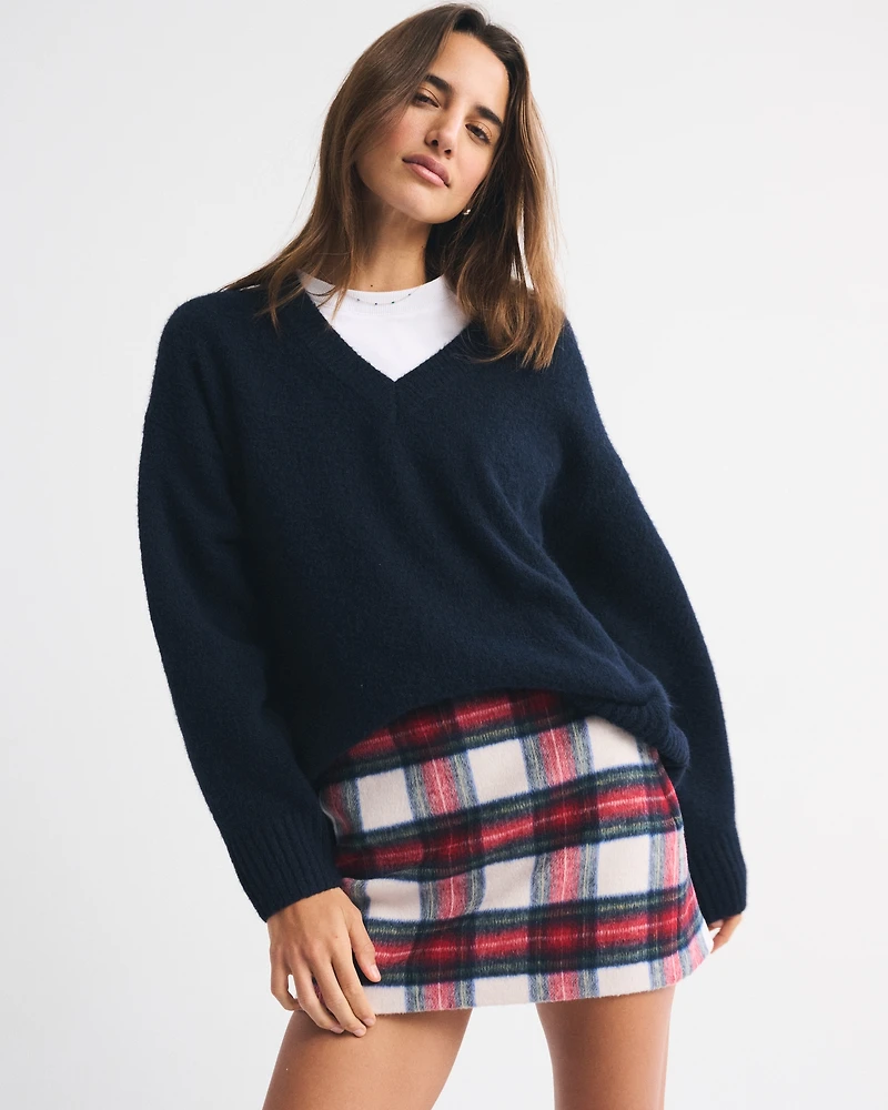 The A&F Scarlett Wool-Blend Mini Skort