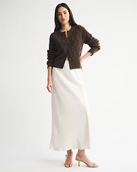 High Rise Satin Maxi Skirt