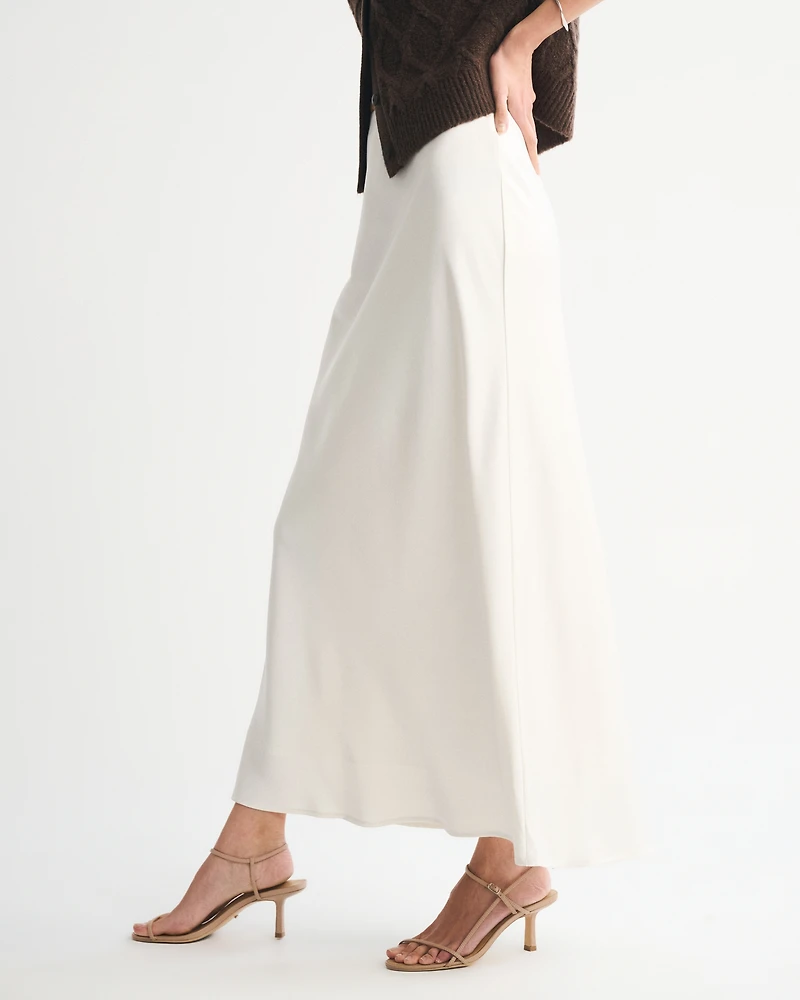 High Rise Satin Maxi Skirt