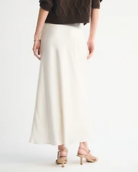 High Rise Satin Maxi Skirt