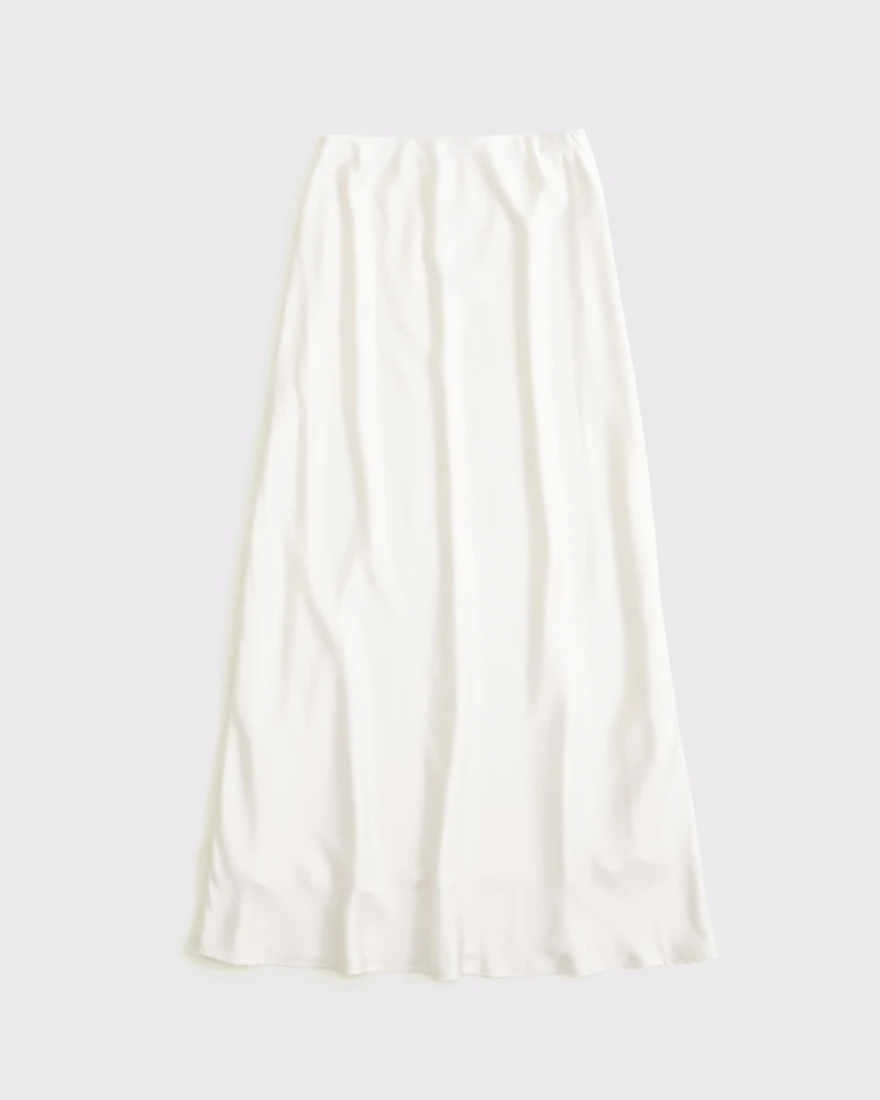 High Rise Satin Maxi Skirt