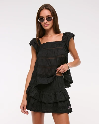 High Rise Drop-Waist Mini Skort