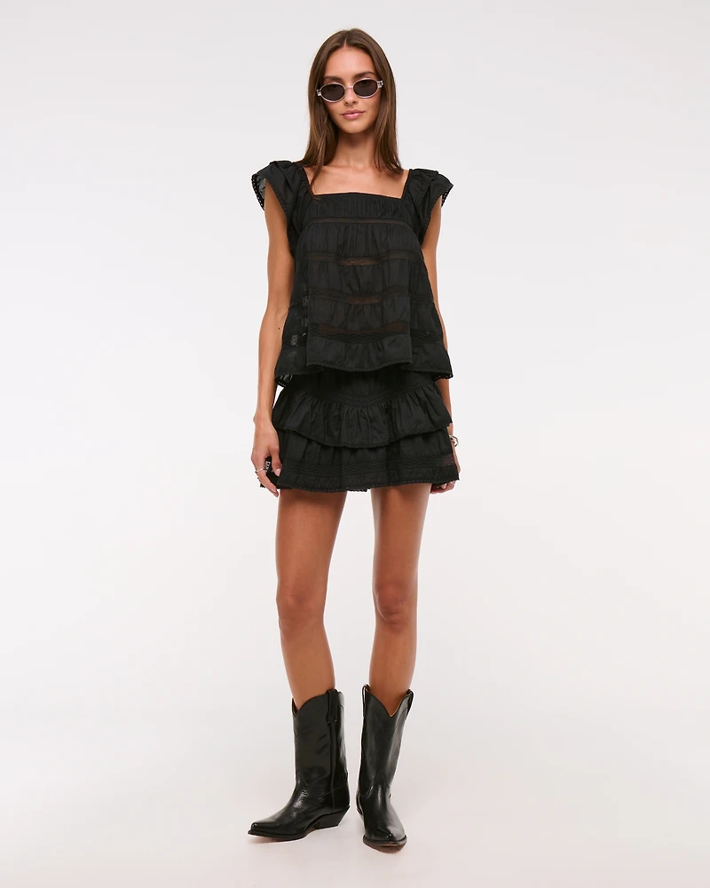 High Rise Drop-Waist Mini Skort