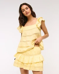 High Rise Drop-Waist Mini Skort