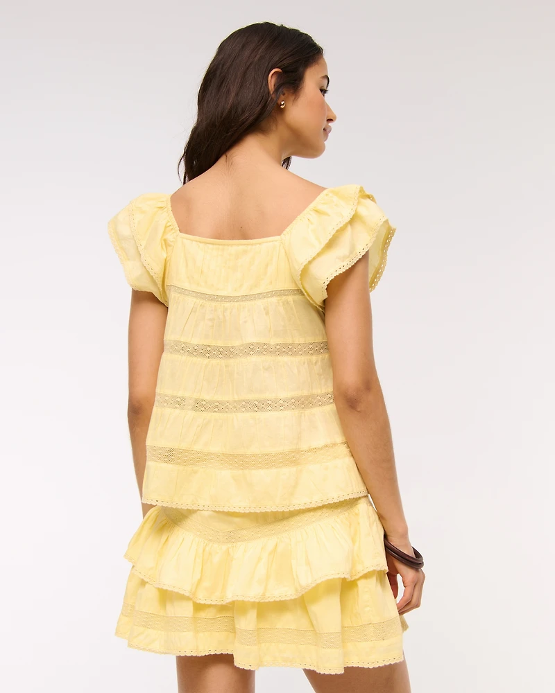 High Rise Drop-Waist Mini Skort