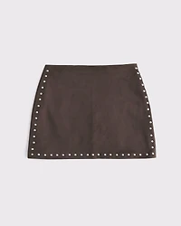 The A&F Scarlett Curve Love Vegan Suede Mini Skort