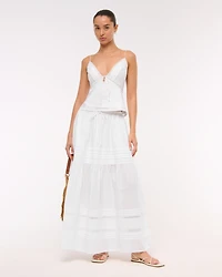 High Rise Pull-On Boho Maxi Skirt