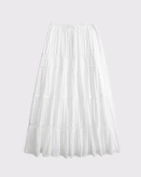 Tie-Waist Tiered Maxi Skirt