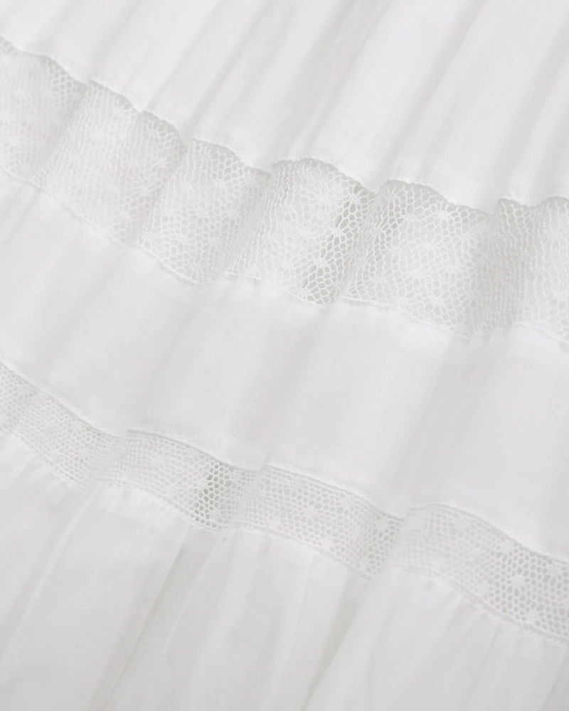 Tie-Waist Tiered Maxi Skirt