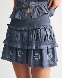 High Rise Boho Mini Skort