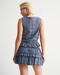 High Rise Boho Mini Skort