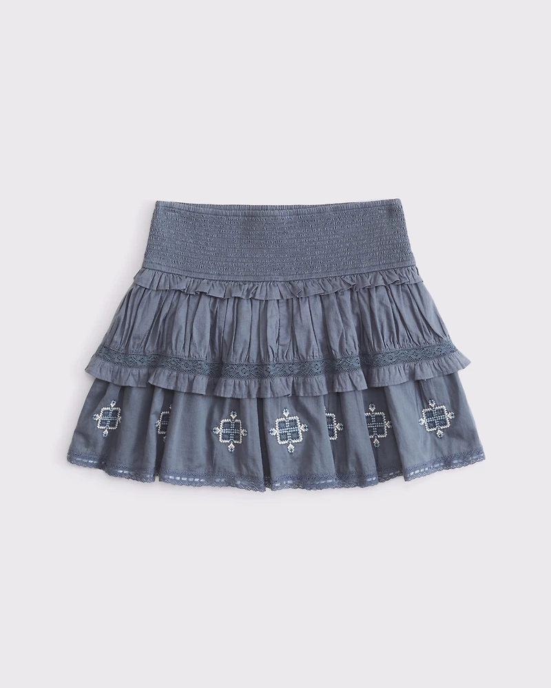 High Rise Boho Mini Skort