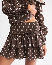 High Rise Tiered Ruffle Mini Skort