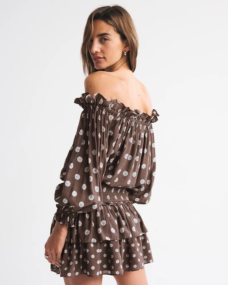 High Rise Tiered Ruffle Mini Skort