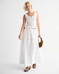High Rise Pull-On Boho Maxi Skirt