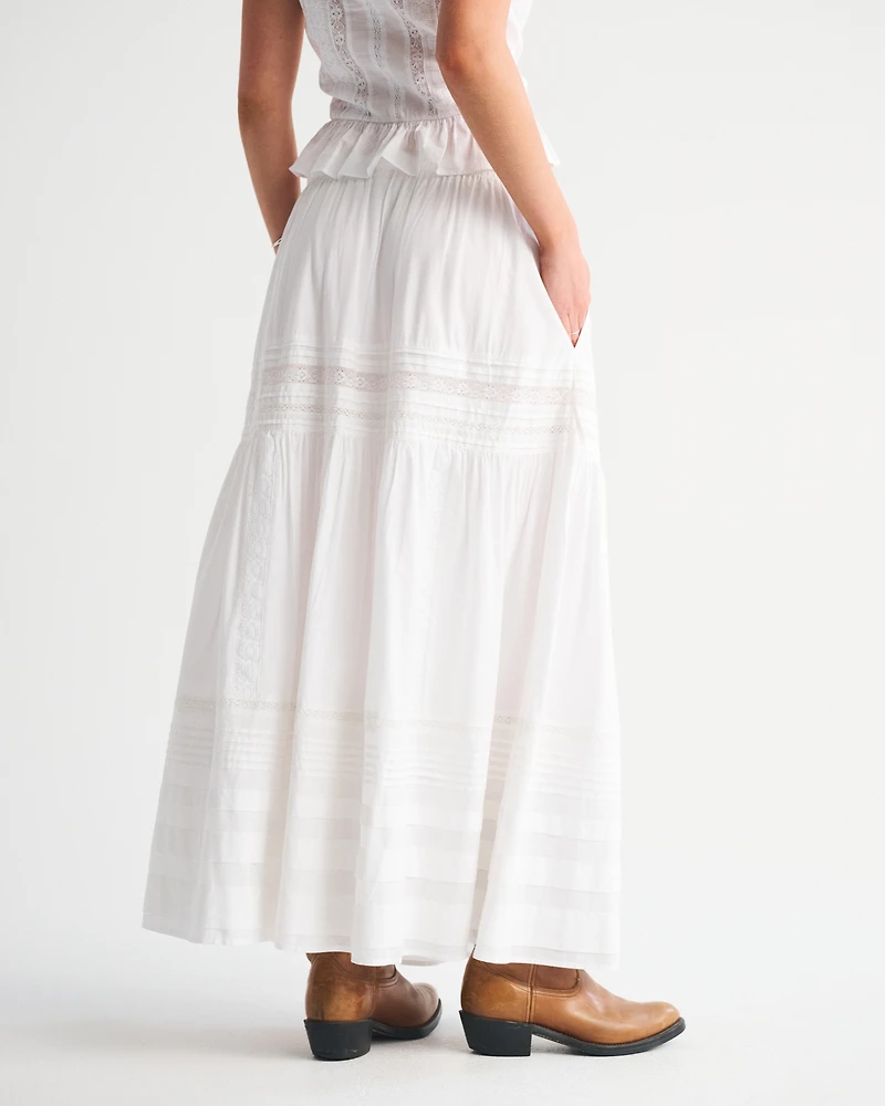 High Rise Pull-On Boho Maxi Skirt