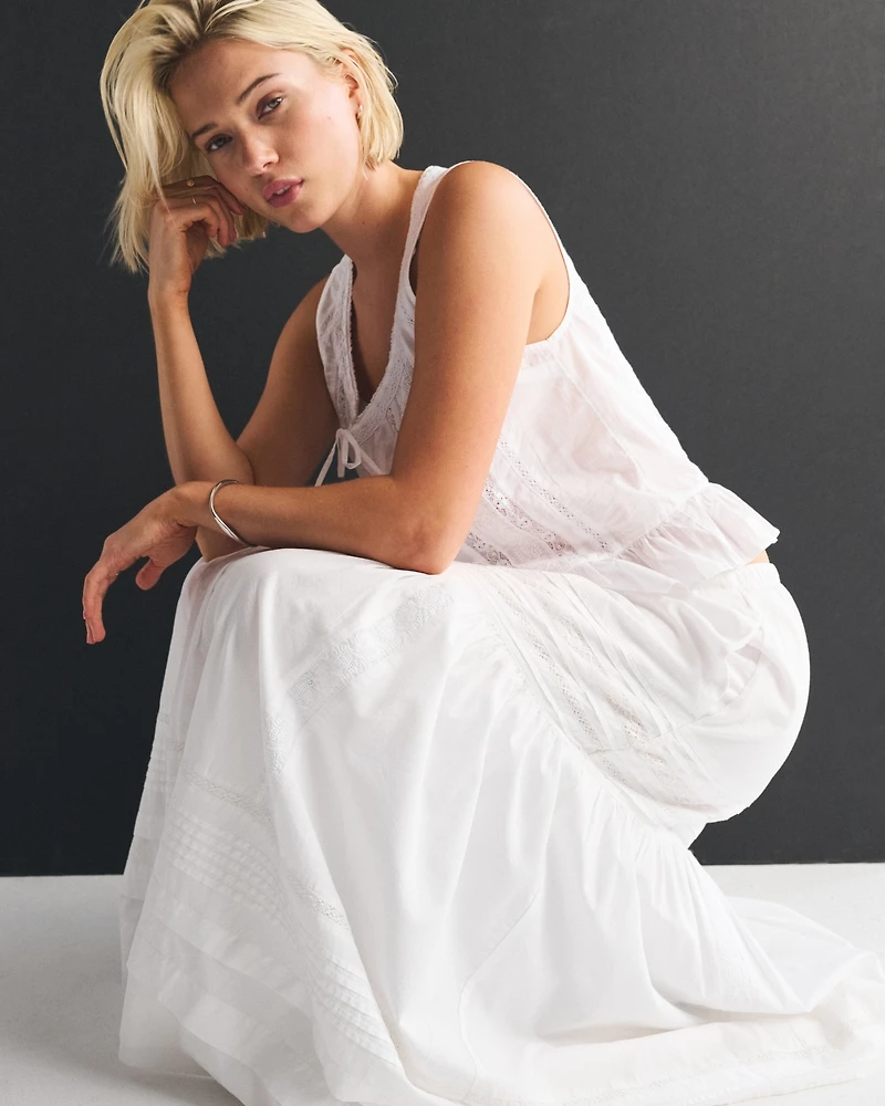 High Rise Pull-On Boho Maxi Skirt