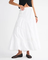 High Rise Drop-Waist Boho Maxi Skirt