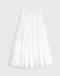 High Rise Drop-Waist Boho Maxi Skirt