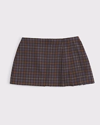 Mid Rise Pleated Wrap Mini Skort