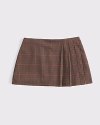 Mid Rise Pleated Wrap Mini Skort