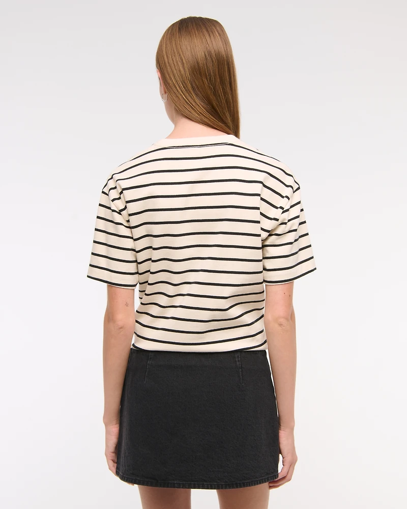 The A&F Scarlett Mid Rise Denim Mini Skort