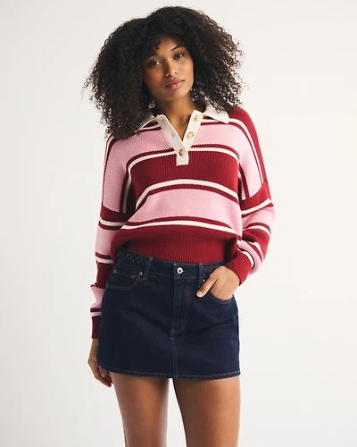 Curve Love Mid Rise Embroidered Denim Mini Skort