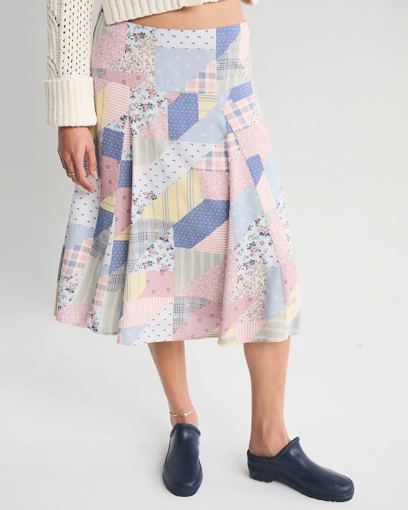 Godet Midi Skirt
