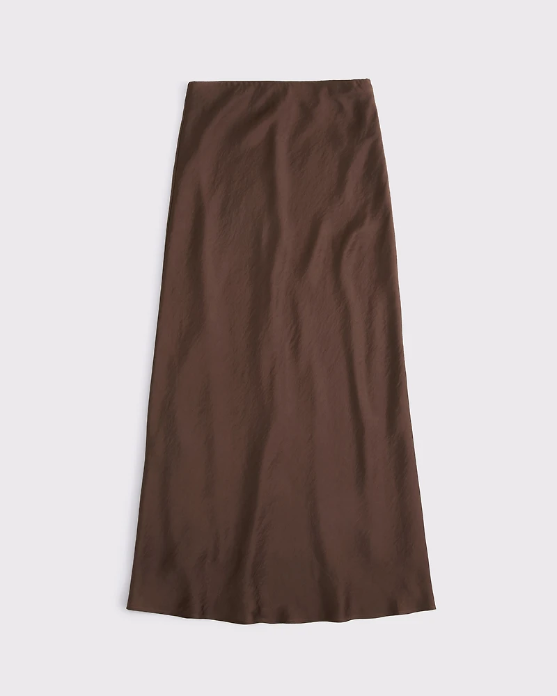 High Rise Satin Maxi Skirt