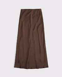 High Rise Satin Maxi Skirt
