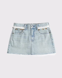Mid Rise Denim Mini Skirt