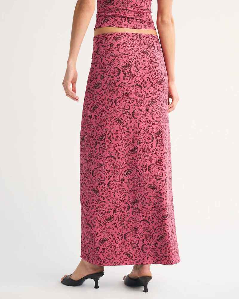Reversible High Rise Maxi Skirt