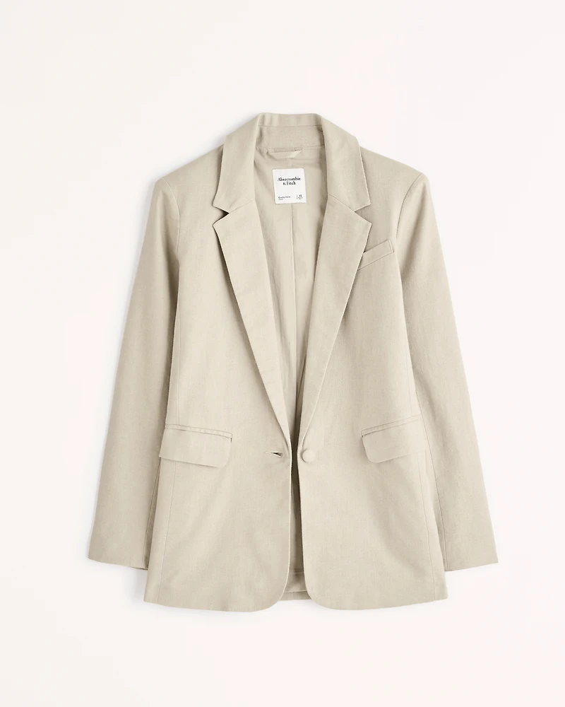 Linen-Blend Blazer