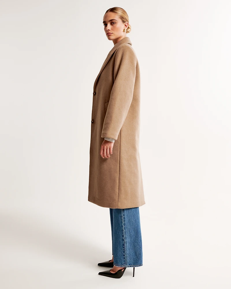 Wool-Blend Tailored Topcoat