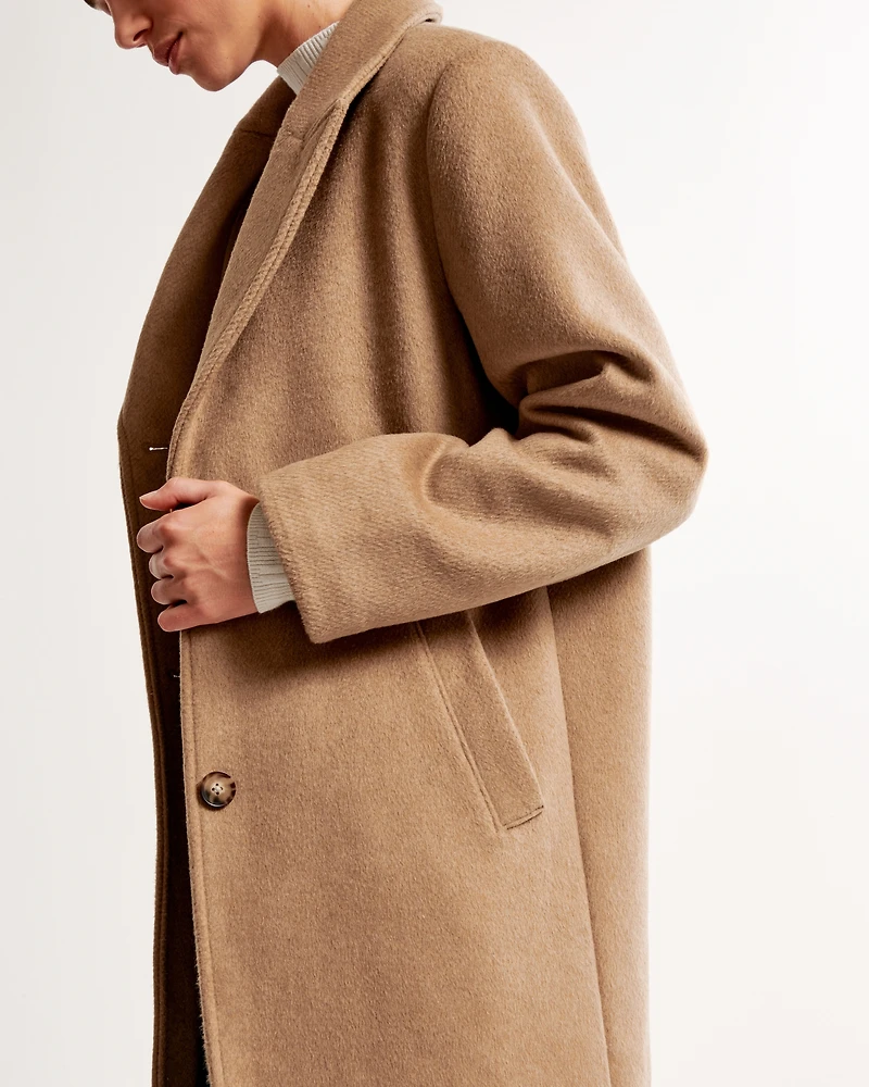 Wool-Blend Tailored Topcoat