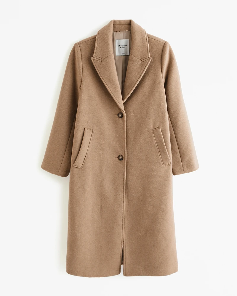Wool-Blend Tailored Topcoat