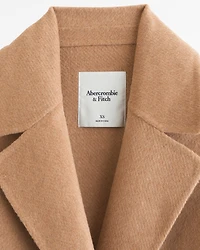 Double-Cloth Belted Wool-Blend Coat